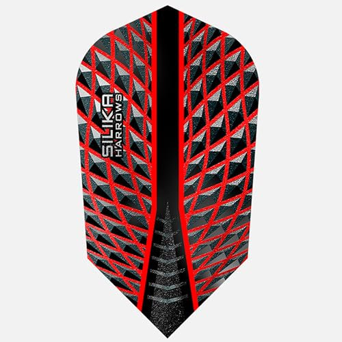 Harrows Silika Slim Dart Flights, 5 x Sets Darts Flights (15 Flights insgesamt) I 100 Mikron Dart Flights I Premium Extra Stark Made in UK I Professionelles Dartzubehör I Red Dart Flights