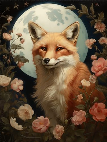 Taxpy Leinwand Wandkunst Wall Paintings Fuchs im Wald,40 * 60cm Bild Bilder auf Leinwand Wandbild Poster Leinwandbild Foto Canvas Wandbilder Wohnzimmer Deko