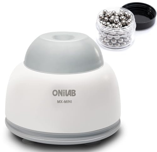 ONiLAB Mini Vortex Mixer with Touch Function, Lab Mixing, Nail Polish,Eyelash Adhesives and Acrylic Paints Mixing, Lab Vortexer for Tubes,Include 120 pcs Stainless Steel Mixing Balls