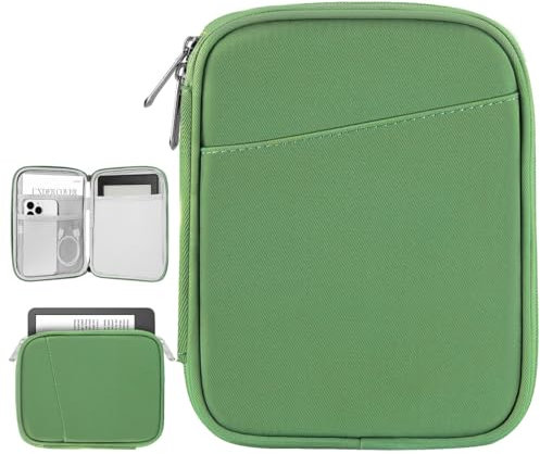 Vinabilia 6-7 Protectrice Housse pour 7 Nouveau Kindle Paperwhite et Kindle Colorsoft Signature Edition, 6 Kindle 11e Génération, Sac de Transport pour Kindle Oasis E-Reader, Vert