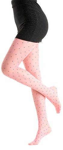 Gi&Gi Collant donna a pois, velati 40 denari con tassello in cotone da donna caratterizzati da una fantasia pois all over.N.1292 (IT, Testo, L, XL, Regular, Regular, ROSA CORALLO)
