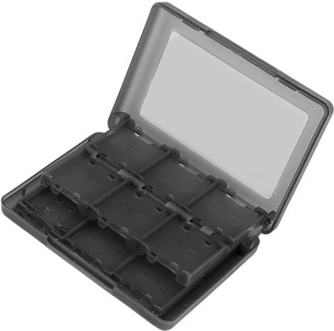 Segutage 28 in 1 Game Card Case, PP Plastic Games Holder, Pocket Design Cartridge Storage Box for 3DS DSL DSI LL Game Cartridges SD Cards TF Cards, Schwarz , Modern