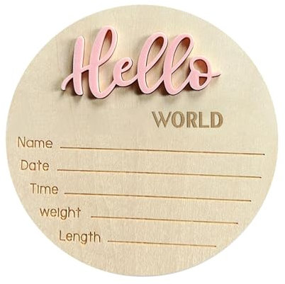 Baby Ankündigung Schild, rundes Baby Kinderzimmer Namensschilder, Schild für Foto Requisite, Geburt Baby Willkommensschild für Wohnzimmer, Baby Willkommensschild für Geburt Baby Schlafzimmer
