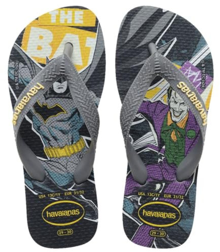 Havaianas Kids Top Herois DC, Tongues Garçon, Steel Grey,
