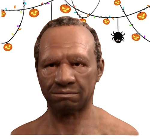 Générique Masque En Silicone, Masque Complet En Latex Pour Halloween Hommes Masque De Tête De Rides Humaines Réalistes Faux Visage De Cosplay De Fête Masque De Personnes Âgées Étrangères