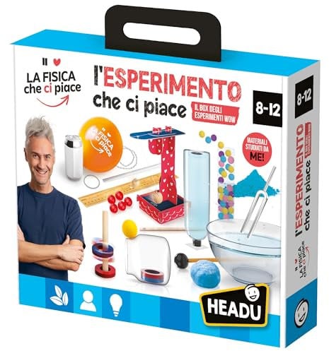 Headu - LA FISICA CHE CI PIACE - L'Esperimento Che Ci Piace: Il box degli esperimenti wow IT57458 Gioco Educativo Per Bambini 8-12 Anni Made In Italy con Vincenzo Schettini