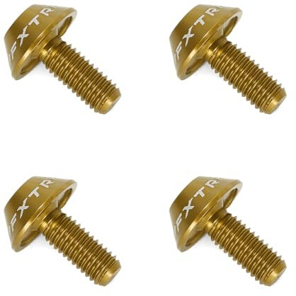 Ruimou 4 Stück M5 x 12 mm Schrauben, Fahrrad-Trinkflaschenhalter Sechskantschrauben, für Fahrrad-Wasserflaschenhalter (gold)