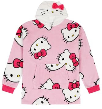 Hello Kitty Sweat à capuche en polaire de luxe entièrement doublé assorti pour femmes et filles, rose, Taille unique