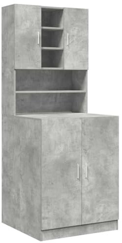 vidaXL Muebles para Lavadora 2 pzas Madera de ingeniería Gris hormigón