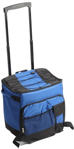 Fabater Nevera con Ruedas, 35L de Gran Capacidad, Tela Oxford, Papel de Aluminio, Bolsa Térmica Aislada a Prueba de Fugas con Ruedas y Asa para Playa, Camping, Patio, Viajes Al Aire