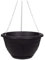 Flower and Herb Plastic Hanging Basket | Plant Saucer for Indoor Outdoor | Wall Planters | Plant Pots for Succulents | Hanging Flower Pots for Garden, Balcony - 32cm (Black - Pack 1)