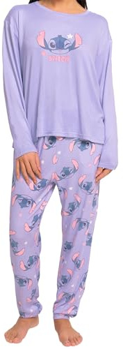 Disney Pigiama Donna Pigiama Stitch Signora | Pigiami Donna Invernale | Set Pigiamone Signora | Viola M