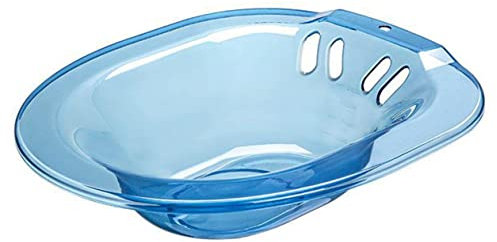 Ergonomische Sitzbadewanne mit Überlauf, PP Kunststoff, Blau