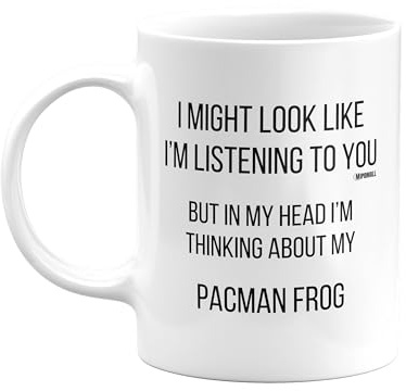MIPOMALL Mug for Pacman Frog Mum or Dad, Funny, Joke or Silly, Birthday Gifts for Men or Women, Presents for Christmas, Secret Santa, I'm Thinking of mm-CA_228_80