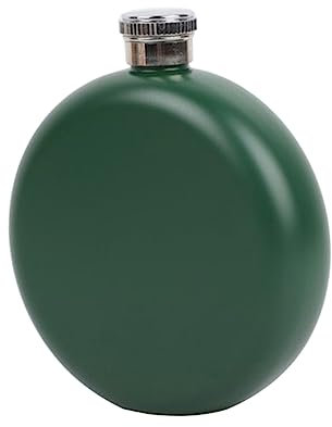 CRILSTYLEO Botella De Whisky Tapa Plana Petaca Inoxidable Para Hombres y Mujeres Resistente Al Agua Polvo