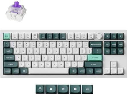 Keychron Q3 HE Wireless Custom Mechanical Tastatur,80% ANSI Layout QMK/VIA Programmierbares Vollaluminium Bluetooth/Wired RGB Hot-Swapable Hall Effect Gateron Magn (Weiß)