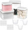 TOLIDA 4PCS Clear Laundry Pods Containers White Push Up Lid - 5.5L+2.8L+2L+1.2L Stackable Laundry Room Storage Boxes Set, Sealing Organization for Bath Bombs Scent Booster Powder Dryer Balls