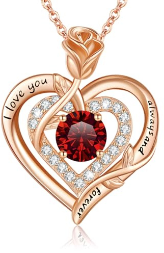 LAVUMO Moissanite Halskette Damen Silber 925 Echt,Moissanite Kette Damen Gold/Rosegold/Silber Doppel Herz Rose Anhänger Weihnachten Valentinstag Geburtstag Schmuck Geschenke für Frauen Freundin Mama