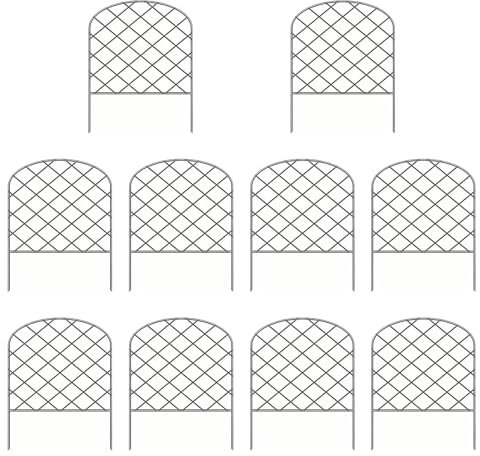 ZRHWSPD Flexible Rasenkante aus Kunststoff 10er-Pack dekorativer Gartenzaun, Lattenkante for Treppen, Veranda, Außendekoration