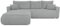 BROMARKT Sofa mit Schlaffunktion Couch L Sofa Bettkasten Schlafsofa für Wohnzimmer Schlafcouch freistehend Havana Relaxsofa 3 sitzer 270x173x80 cm Hellgrau