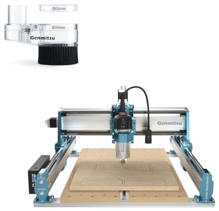 Genmitsu 4040-PRO MAX Router CNC+Pattino Antipolvere | Trimmer 710W e Azionato da Guida Lineare, Area di Lavoro 410 x 405 x 77mm, per Taglio e Fresatura di Legno Metallo Acrilico,
