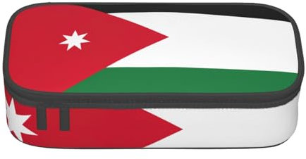 GFXEDSAH Stilvolle und funktionale Federtasche mit jordanischer Flagge, klein, aber geräumig, ideal für Reisen oder den täglichen Gebrauch, Schwarz , Einheitsgröße, Kosmetiktasche