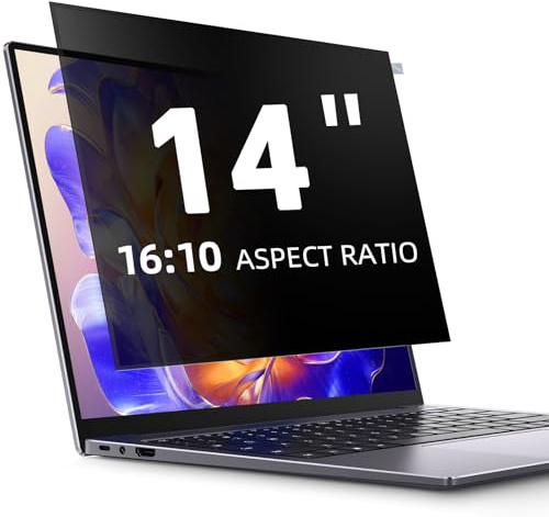 LUSA DESIGN Blickschutzfolie für 14 Zoll Laptop 16:10 Sichtschutzfolie,Abnehmbar sichtschutz, Anti Blaulicht Blendschutz Displayschutz für Lenovo Hp Dell Acer Asus Thinkpad Envy Xps