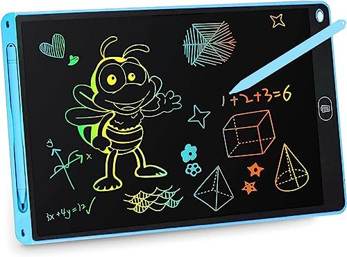 Tableta De Escritura LCD Tableta De Dibujo Colorido De 10.1 Pulgadas para Niños, 3~12 Juguetes para Niñas Niños, Juguetes Educativo Niños con Borrable y Bloqueo Función, para el Hogar, Escuela -Azul