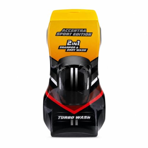 Accentra 2in1 Duschgel ACCENTRA RACING für Kinder, 300 ml Pflegedusche & Shampoo für Körper und Haare in dekorativer Flasche im Auto Design, Duft Ocean, Geschenkidee für Jungen & Mädchen