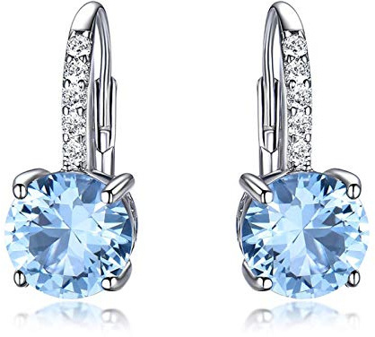 LYGBAOFUL Damen-Ohrringe aus Silber, Blautopas/-Fantasie, Sterlingsilber, künstlicher Topas