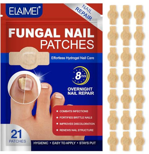 21Pcs Fungal Nail Patches, Nail Repair Patches, Toenail Sticker, 8-Hour Nighttime Renewal Easy-to-Use Repair Stickers