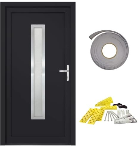 Solivagant Porte d'entrée Anthracite 98x200 cm PVC,(48.25 KG)-7905