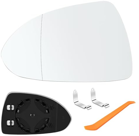 DifenzuSJ Spiegelglas für Opel Corsa D 07.2006-08.2014 Corsa E 09.2014-06.2019, Außenspiegel Links Beheizbar Asphärisch, Ersatzspiegelglas Fahrerseite, Auto Spiegel Glas Ersatz für Opel Corsa D E