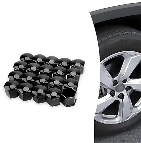 Tryagat 20 Écrous Boulons de Roue pour Renault Arkana 2021-2025, Cache-boulons Écrous de Roue Accessoires Auto, Noirs,21mm