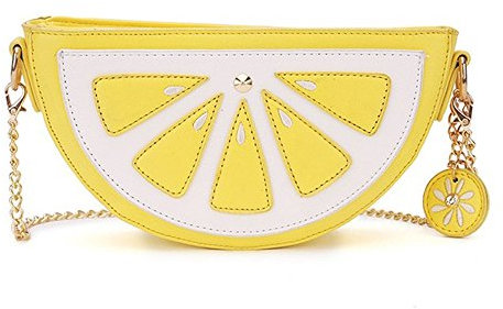 Borsetta a tracolla da donna, a forma di limone, cocomero, ananas, fragola, Giallo