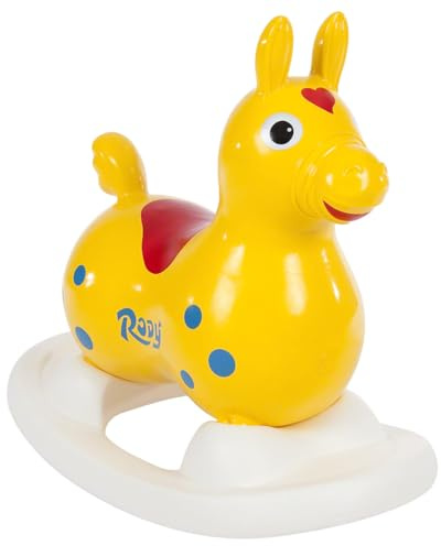 Sport-Tec Rock’n Rody mit Kufe inkl. Pumpe in Rot – Hüpftier & Schaukelpferd für Kinder – Therapie-Spielgerät für Indoor Spielspaß, Wartezimmer & Motoriktraining