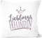 MoonWorks® Kissenbezug Kissenhülle Lieblings Freundin/Schwester/Mama/Mensch mit Krone Geschenk Lieblingsperson Freundin weiß Unisize