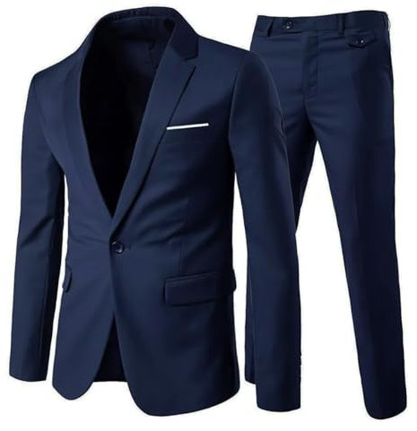 Allthemen Trajes para Hombre de 2 Piezas Slim Fit Vestido de Novia Traje de un botón Traje de Negocios Chaqueta Chaquetas Pantalones