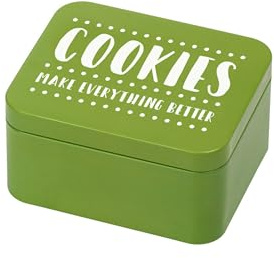 Birkmann, Colour Kitchen Geschenkbox mit Spruch, Grün, 12 x 10 cm, Höhe 6 cm, Weißblech, 438293