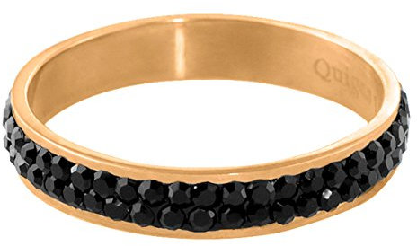 Quiges Acier Inoxydable Noir Oxyde de Zirconium Or Rose Éclat Anneau Intérieur 4mm Hauteur pour Collection de Bague Empilage Taille 22mm (69)