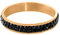 Quiges Acier Inoxydable Noir Oxyde de Zirconium Or Rose Éclat Anneau Intérieur 4mm Hauteur pour Collection de Bague Empilage Taille 22mm (69)