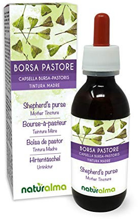 Borsa pastore (Capsella bursa-pastoris) erba Tintura Madre analcoolica Naturalma - Estratto liquido gocce 120 ml - Integratore alimentare - Vegano