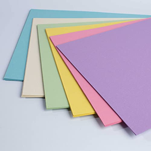 House of Card & Paper Karton, A3, 210 g/m², Regenbogenfarben, Pastellfarben, 50 Blatt
