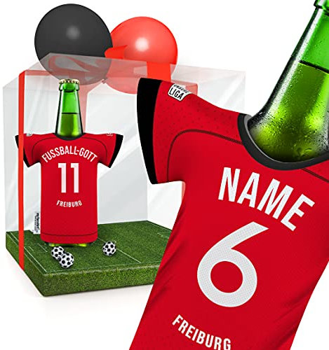my fan shirt PERSONALISIERT Freiburg Trikotkühler Fanartikel Männer | Passend für Freiburg | Mann Freund Opa Bruder Geburtstag Weihnachts-Geschenk Wichtel Flaschenkühler by MYFANSHIRT.com