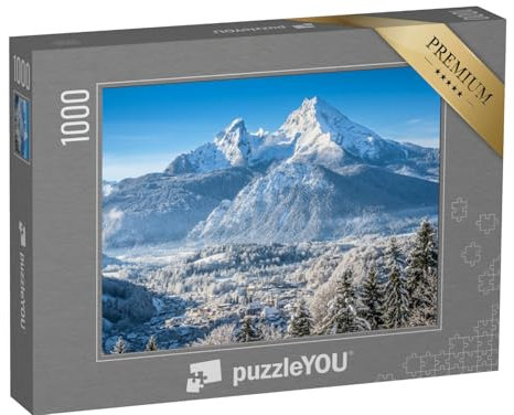puzzleYOU: Puzzle 1000 Teile „Berchtesgaden und Watzmann-Massiv im Winter“ – aus der Puzzle-Kollektion Berge, Watzmann