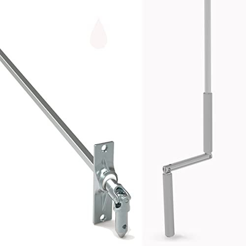 Rolladen Kurbelstange, Kurbel für Rolladen Rollo, Rolladenkurbel |120cm eloxiert inkl. Gelenklager mit Ø12mm Zapfen | Gelenklager 90° 6Kant