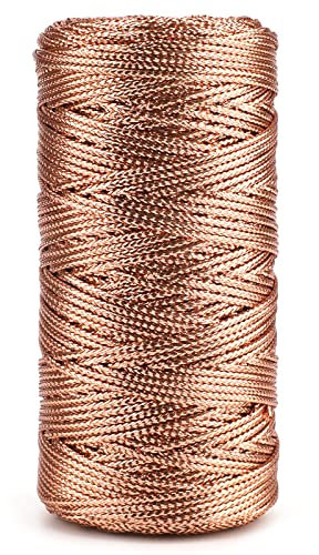 G2PLUS 100M Filo Oro rosa Spago Spago Natalizio 1.5MM Corda per Gioielli Filo Non Elastica per Confezioni Regalo o Ornamenti Alberi di Natale