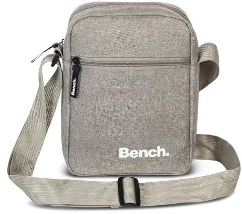 Bench kleine Umhängetasche Schultertasche Small Shoulderbag Crossbag 64153, Farbe:Hellgrau