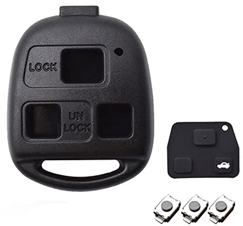 HooRLZ Toyota Guscio Chiave 3 Tasti per Toyota Aygo Corolla Yaris RAV4 Prado Avensis Land Cruiser Previa Echo Tarago Alphard Lexus Cassa del telecomando Toyota Chiave Auto