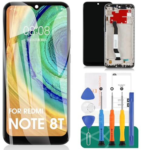 Pour Xiaomi Redmi Note 8T Écran LCD de rechange pour Redmi Note 8T M1908C3XG Écran tactile Digitizer Kit de réparation (Noir avec cadre)